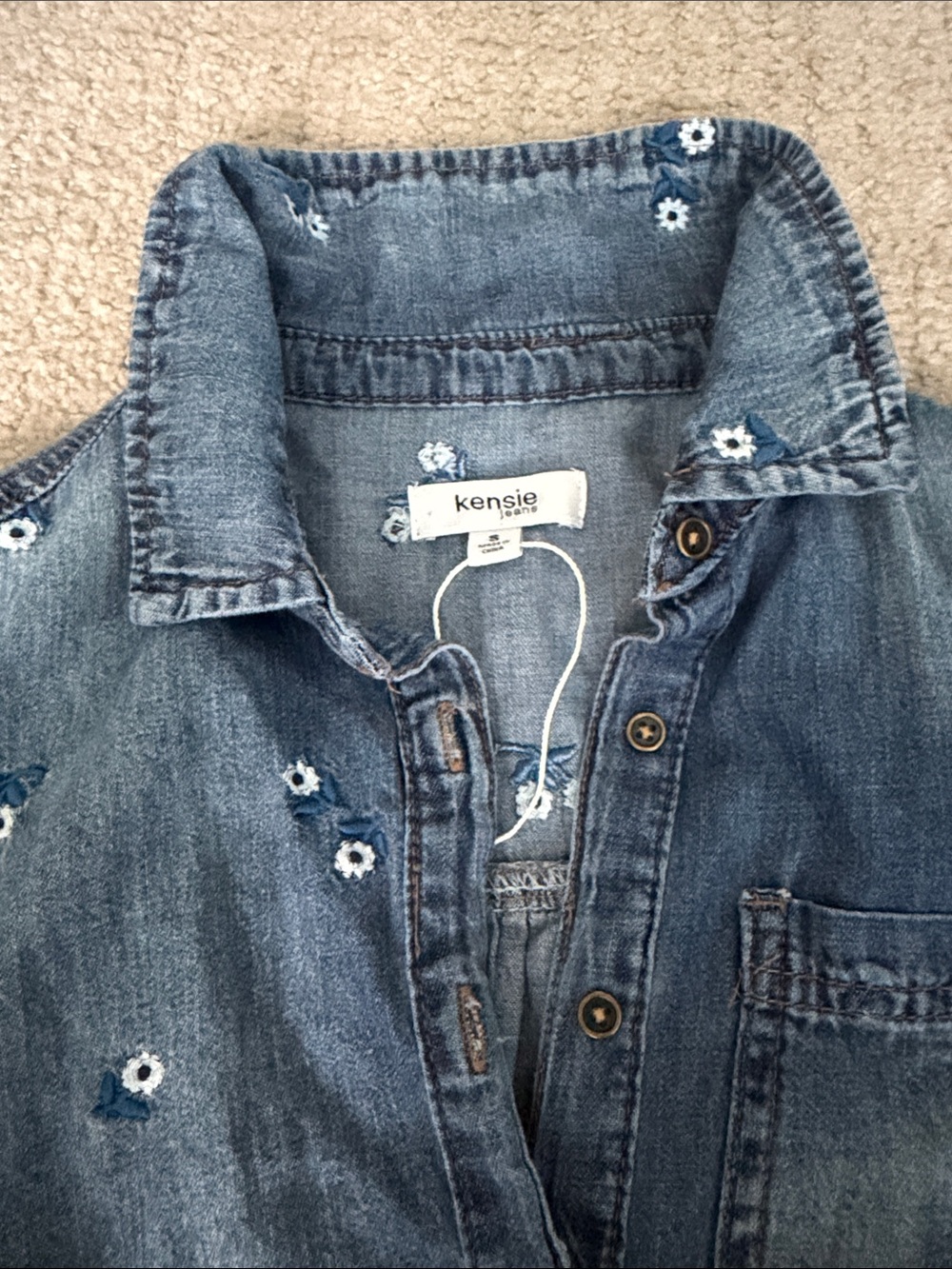 Kensie Denim Blouse - Picture 3 of 5